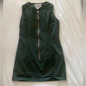 Chazzz by Charles Ghailian 90s Vintage Zipper Olive Green Dress Size M